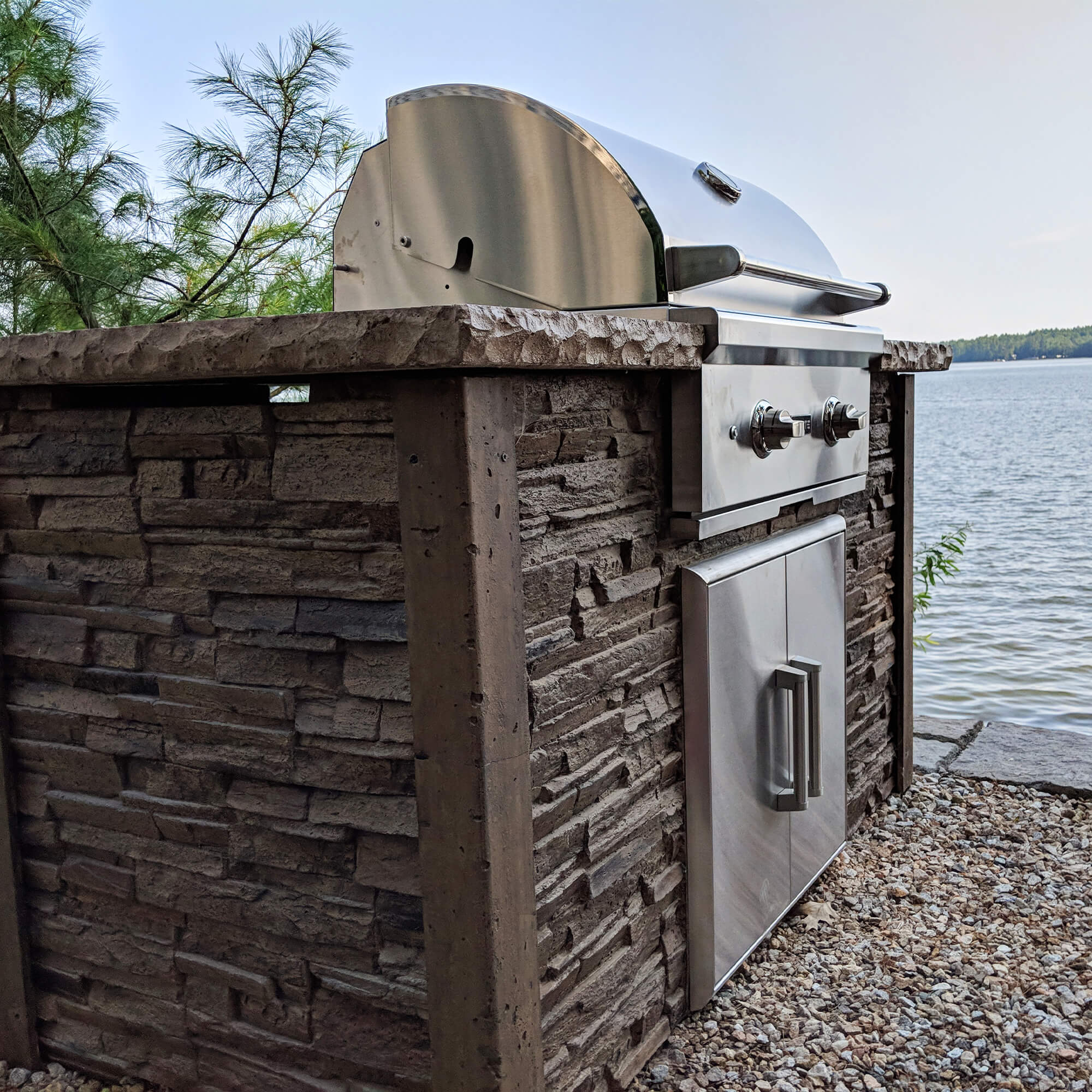 RTA Outdoor Living 5 ft Grill Island with Coyote 28-Inch Grill RTAC-G5 - BetterPatio.com