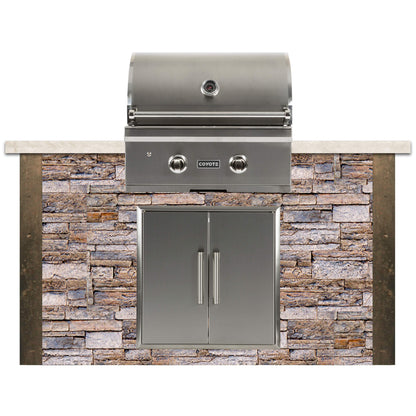 RTA Outdoor Living 5 ft Grill Island with Coyote 28-Inch Grill RTAC-G5 - Stone Brown finish