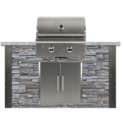 RTA Outdoor Living 5 ft Grill Island with Coyote 28-Inch Grill RTAC-G5 - Stone Gray finish