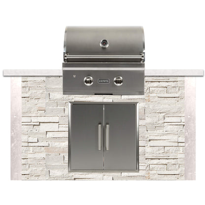 RTA Outdoor Living 5 ft Grill Island with Coyote 28-Inch Grill RTAC-G5 - Stone White finish
