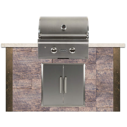 RTA Outdoor Living 5 ft Grill Island with Coyote 28-Inch Grill RTAC-G5 - Wood Brown finish