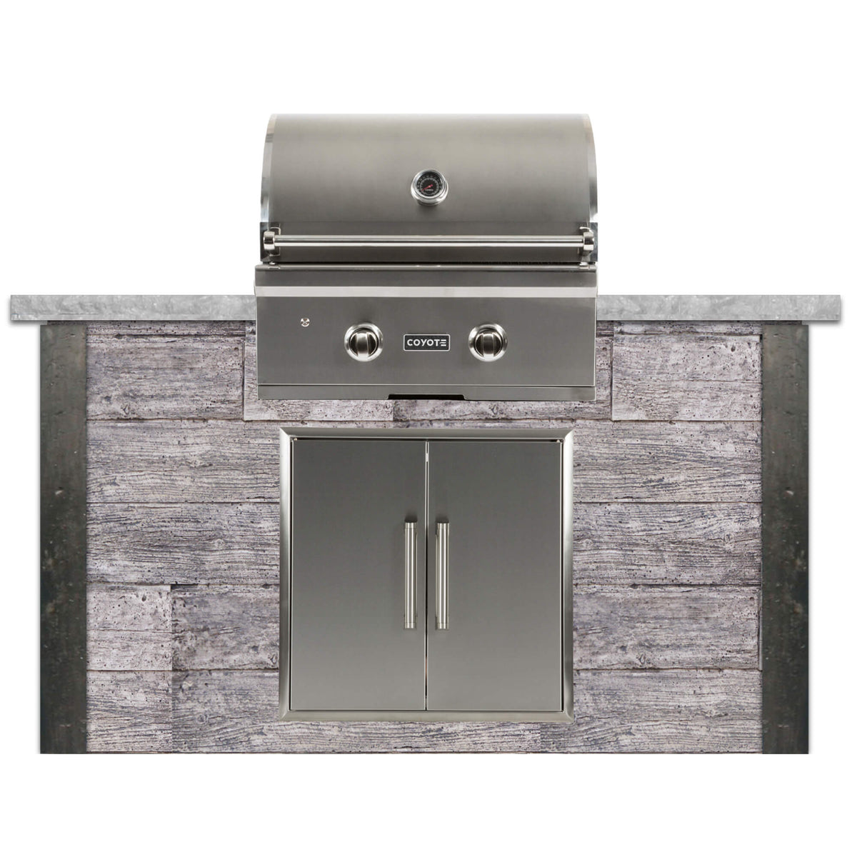 RTA Outdoor Living 5 ft Grill Island with Coyote 28-Inch Grill RTAC-G5 - Wood Gray finish