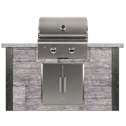 RTA Outdoor Living 5 ft Grill Island with Coyote 28-Inch Grill RTAC-G5 - Wood Gray finish