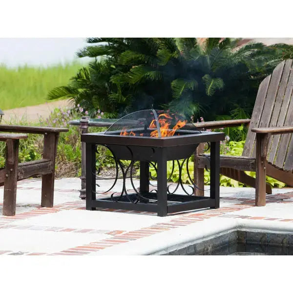 Fire Sense 28" Hammer Tone Bronze Finish Cocktail Table Fire Pit 61331 - BetterPatio.com