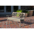 Patio Sense Aged Teak Wood Finish Aluminum Patio Bench 61446