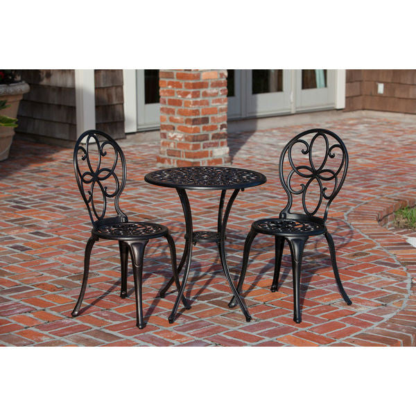 Patio Sense Antique Bronze Cast Aluminum 3pc. Bistro Set 61490 - BetterPatio.com