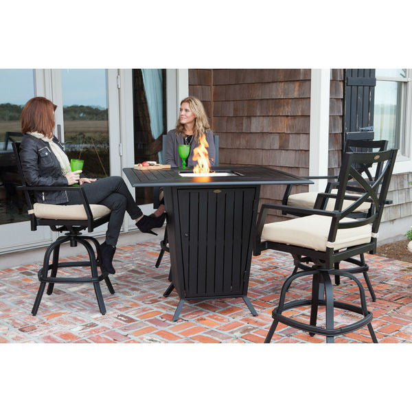 Fire Sense High Mission Gas Fire Pit Bar Set 61612 - BetterPatio.com