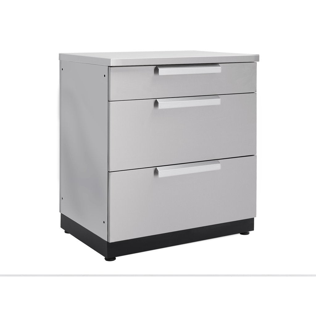 NewAge Outdoor Kitchen 3-Drawer Cabinet in Stainless Steel 65002 - BetterPatio.com
