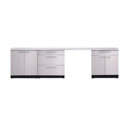 NewAge Outdoor Kitchen 5 PC Cabinet Set in Stainless Steel with Countertops 65050