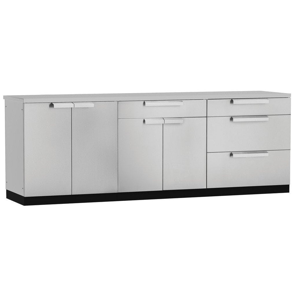 NewAge Outdoor Kitchen 4 PC Cabinet Set in Stainless Steel with Covers 65075 - BetterPatio.com