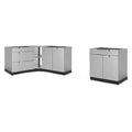 NewAge Outdoor Kitchen 4 PC Cabinet Set in Stainless Steel 65082