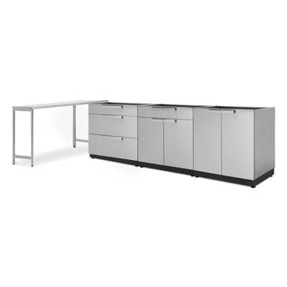 NewAge Outdoor Kitchen 4 PC Cabinet Set in Stainless Steel 65083 - BetterPatio.com