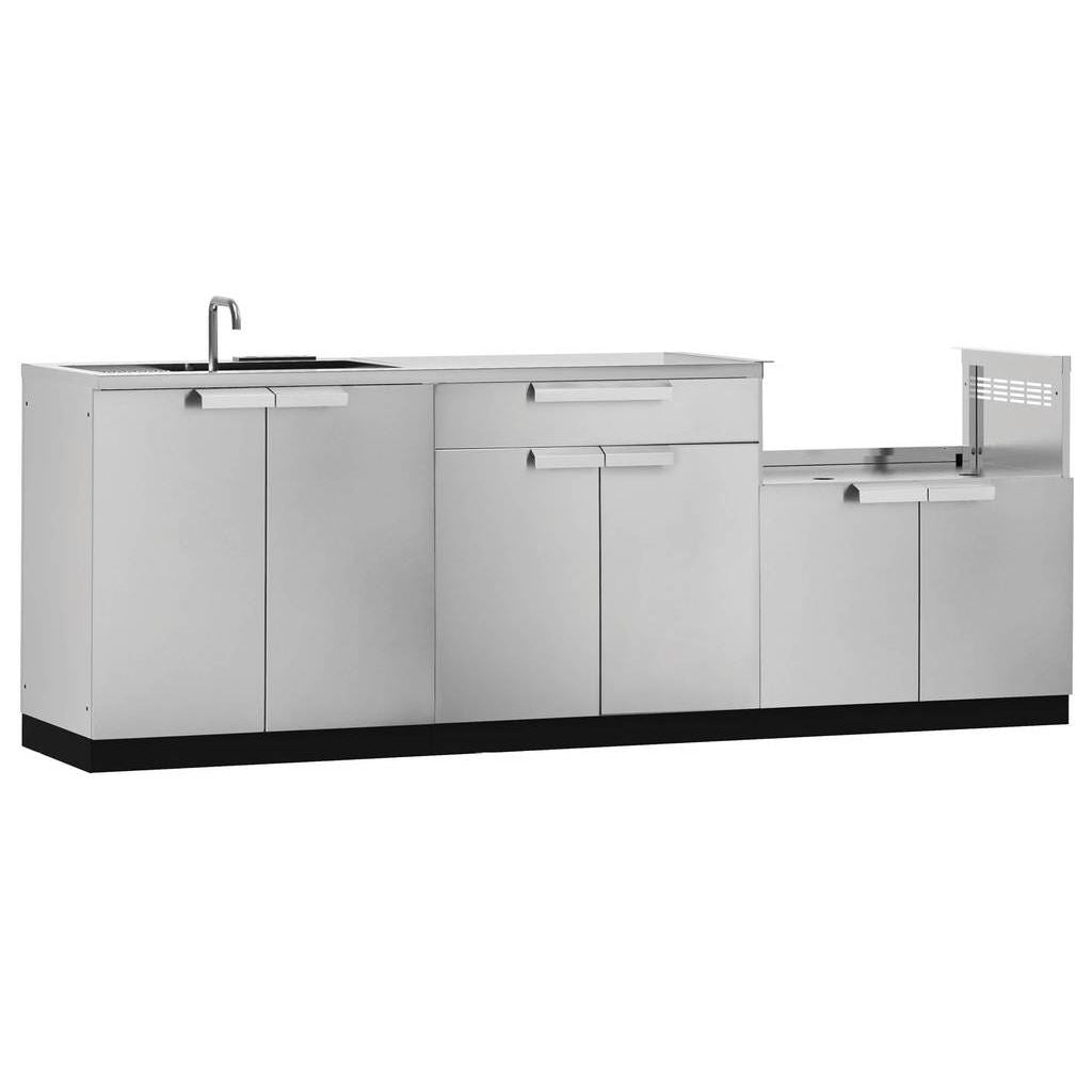 NewAge Outdoor Kitchen 4 PC Cabinet Set in Stainless Steel with Countertops 65092 - BetterPatio.com
