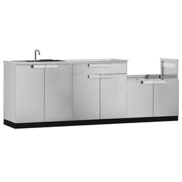 NewAge Outdoor Kitchen 4 PC Cabinet Set in Stainless Steel with Covers 65093