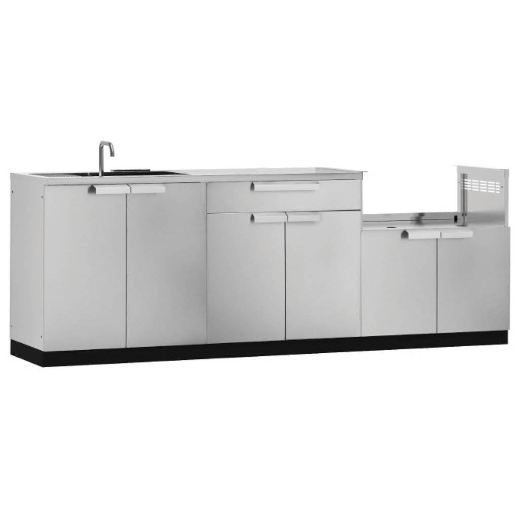 NewAge Outdoor Kitchen 4 PC Cabinet Set in Stainless Steel with Covers 65093 - BetterPatio.com