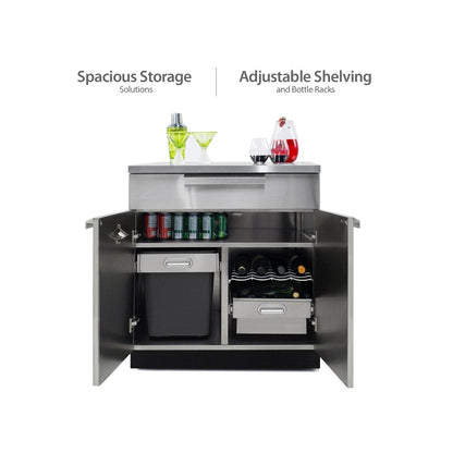 NewAge Outdoor Kitchen 4 PC Cabinet Set in Stainless Steel with Covers 65093 - BetterPatio.com