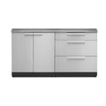 NewAge Outdoor Kitchen 3 PC Cabinet Set in Stainless Steel with Countertops 65104