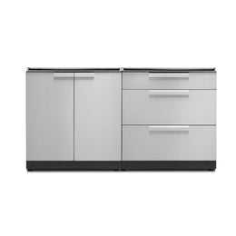 NewAge Outdoor Kitchen 2 PC Cabinet Set with 2-Door Cabinet and Bar Cabinet, Stainless Steel 65106