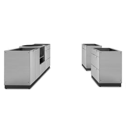 NewAge Outdoor Kitchen 5 PC Cabinet Set in Stainless Steel 65157