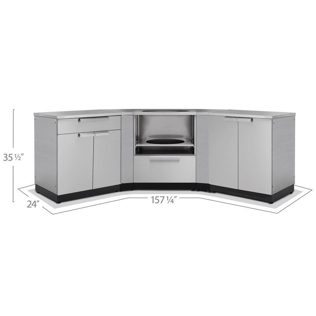 NewAge Outdoor Kitchen 6 PC Cabinet Set in Stainless Steel with Countertops 65176 - BetterPatio.com