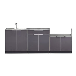 6-Piece Outdoor Kitchen Package with NewAge Cabinets and Optional 32 Inch Blaze Grill