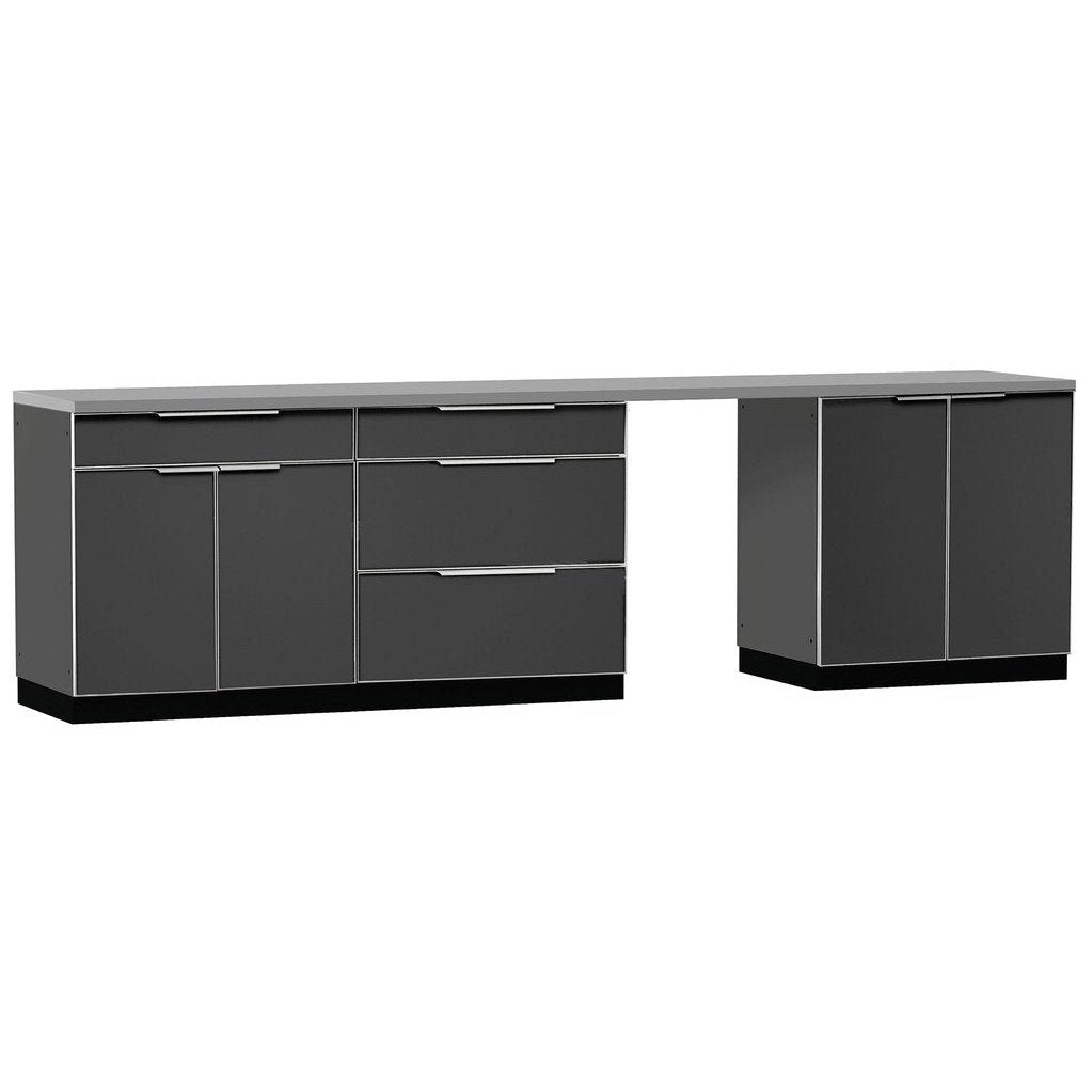 NewAge Outdoor Kitchen 5 PC Cabinet Set in Slate Gray with Covers 65273 - BetterPatio.com