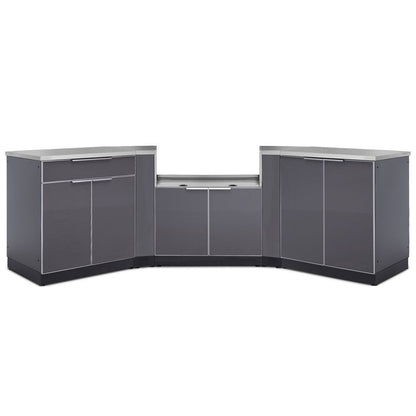 NewAge Outdoor Kitchen 6 PC Cabinet Set in Slate Gray with Covers 65274 - BetterPatio.com