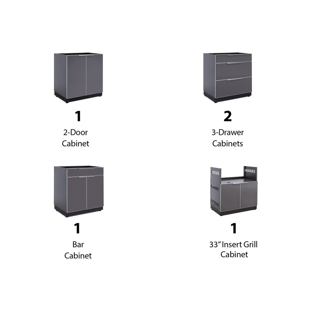 NewAge Outdoor Kitchen 5 PC Cabinet Set in Slate Gray 65281 - BetterPatio.com