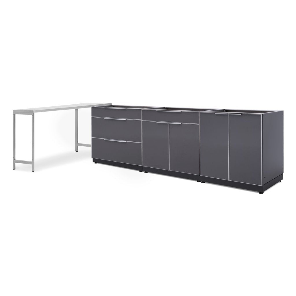 NewAge Outdoor Kitchen 4 PC Cabinet Set in Slate Gray 65283 - BetterPatio.com