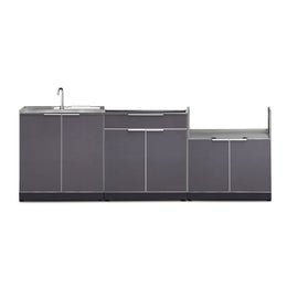 NewAge Outdoor Kitchen 3 PC Cabinet Set in Slate Gray 65287