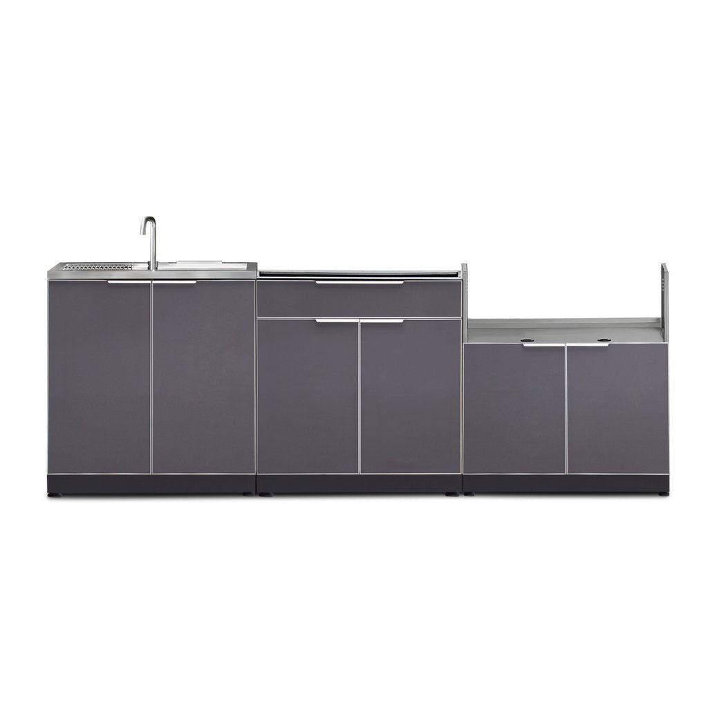 NewAge Outdoor Kitchen 3 PC Cabinet Set in Slate Gray 65287 - BetterPatio.com