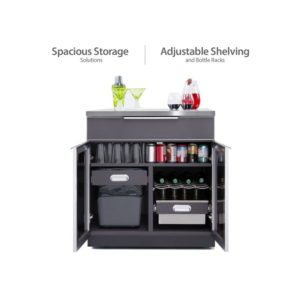 NewAge Outdoor Kitchen 3 PC Cabinet Set in Slate Gray 65294 - BetterPatio.com