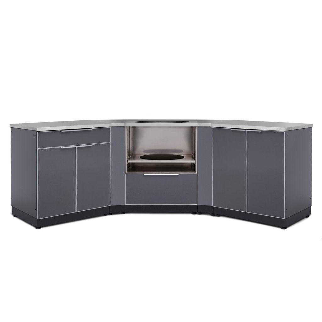 NewAge Outdoor Kitchen 6 PC Cabinet Set in Slate Gray with Covers 65377 - BetterPatio.com