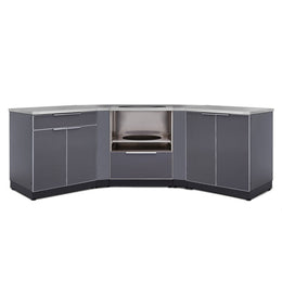 NewAge Outdoor Kitchen 6 PC Cabinet Set in Slate Gray with Covers 65377