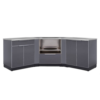 NewAge Outdoor Kitchen 6 PC Cabinet Set in Slate Gray with Covers 65377 - BetterPatio.com