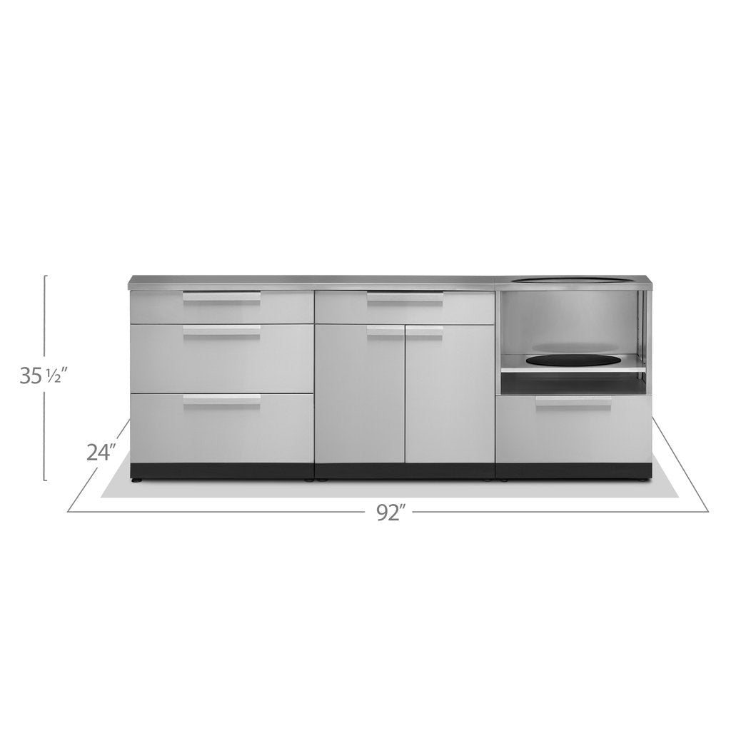 NewAge Outdoor Kitchen 4 PC Cabinet Set in Stainless Steel with Covers 66001 - BetterPatio.com