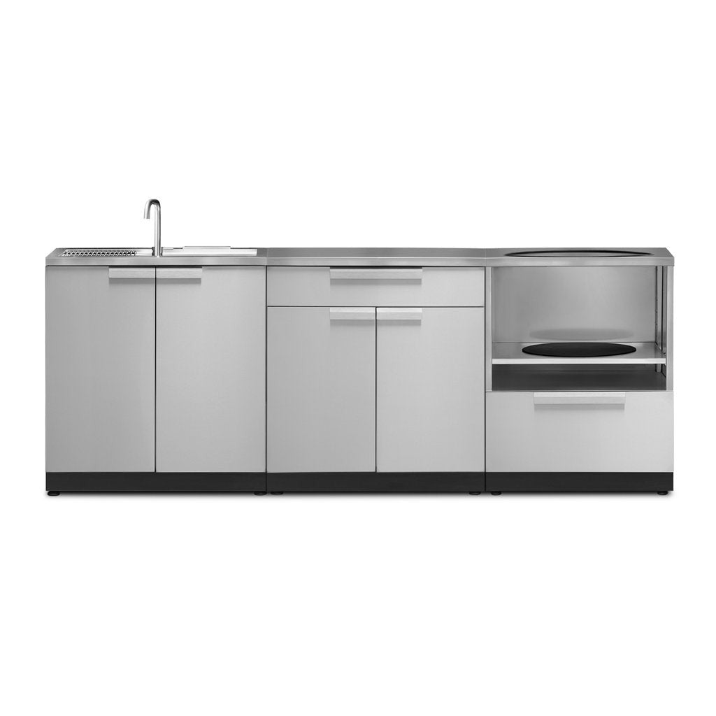 NewAge Outdoor Kitchen 4 PC Cabinet Set in Stainless Steel with Countertops 66021 - BetterPatio.com