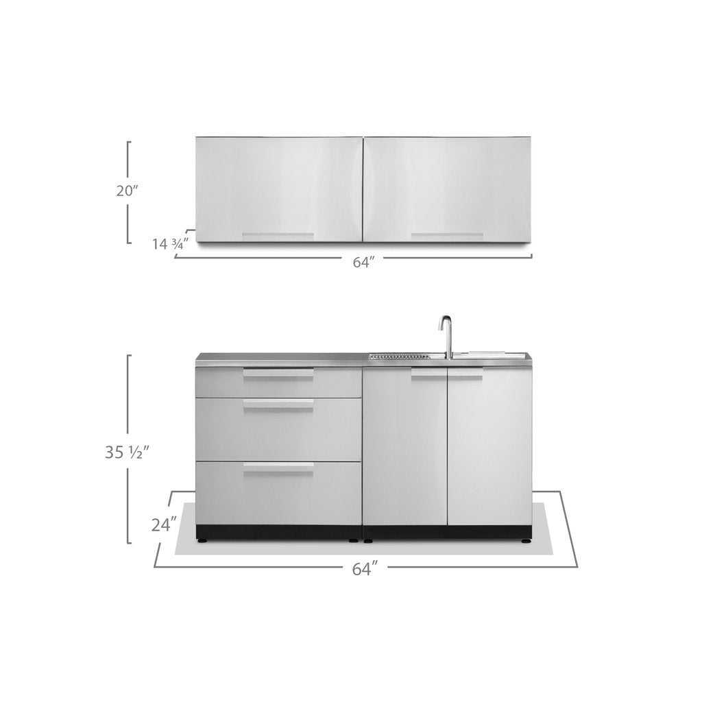 NewAge Outdoor Kitchen 4 PC Cabinet Set in Stainless Steel 66041 - BetterPatio.com