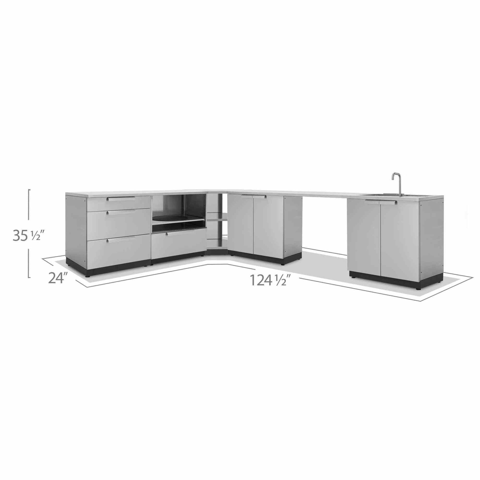 NewAge Outdoor Kitchen 5 PC Cabinet Set in Stainless Steel 66056 - BetterPatio.com