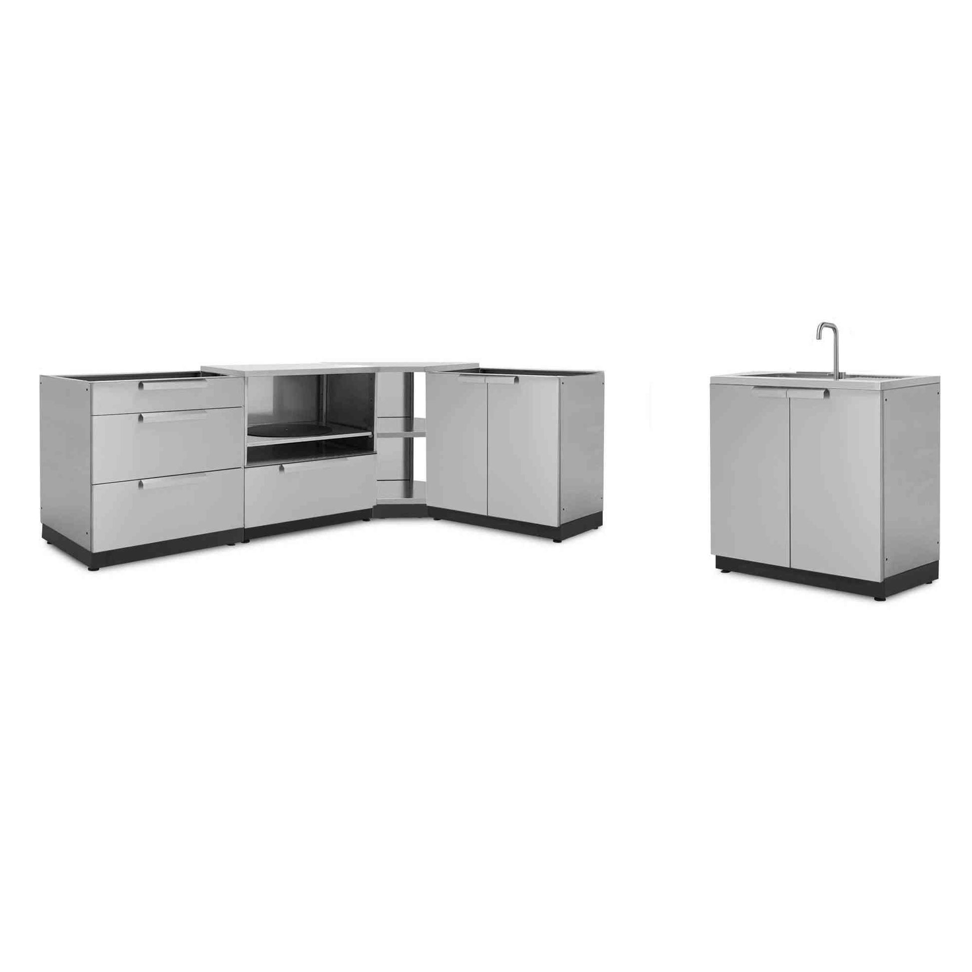 NewAge Outdoor Kitchen 5 PC Cabinet Set in Stainless Steel 66056 - BetterPatio.com