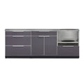 NewAge Outdoor Kitchen 4 PC Cabinet Set in Slate Gray with Countertops 66200
