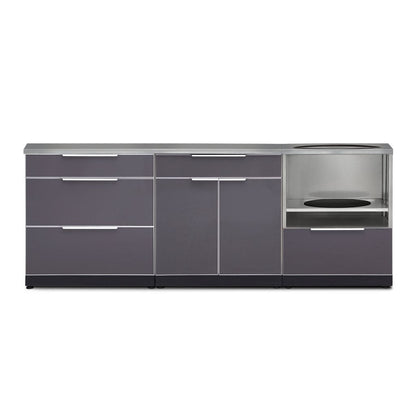 NewAge Outdoor Kitchen 4 PC Cabinet Set in Slate Gray with Countertops 66200 - BetterPatio.com