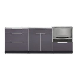 NewAge Outdoor Kitchen 3 PC Cabinet Set in Slate Gray 66202