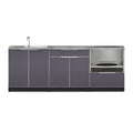 NewAge Outdoor Kitchen 4 PC Cabinet Set in Slate Gray with Covers 66222