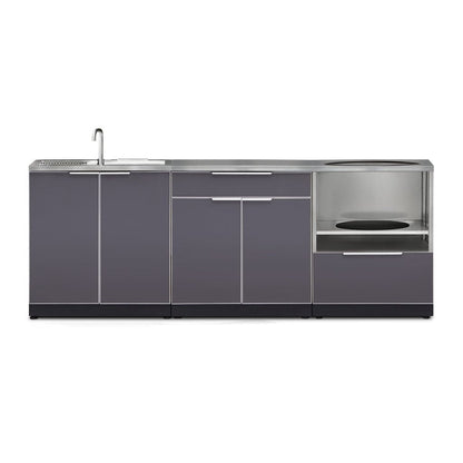 NewAge Outdoor Kitchen 4 PC Cabinet Set in Slate Gray with Covers 66222 - BetterPatio.com