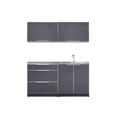 NewAge Outdoor Kitchen 5 PC Cabinet Set in Slate Gray with Covers 66240 - BetterPatio.com