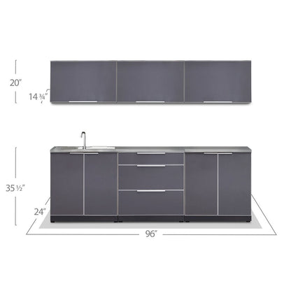 NewAge Outdoor Kitchen 7 PC Cabinet Set in Slate Gray with Covers 66249 - BetterPatio.com