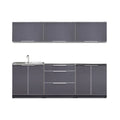 NewAge Outdoor Kitchen 6 PC Cabinet Set in Slate Gray 66250