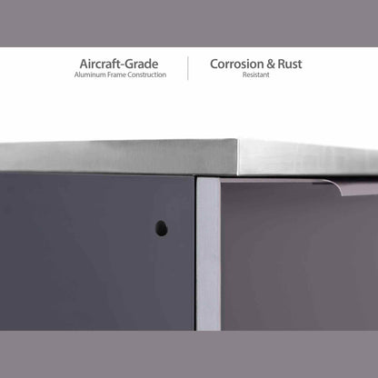 NewAge Outdoor Kitchen 8 PC Cabinet Set in Slate Gray with Covers 66255 - BetterPatio.com