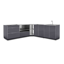 NewAge Outdoor Kitchen 5 PC Cabinet Set in Slate Gray 66256